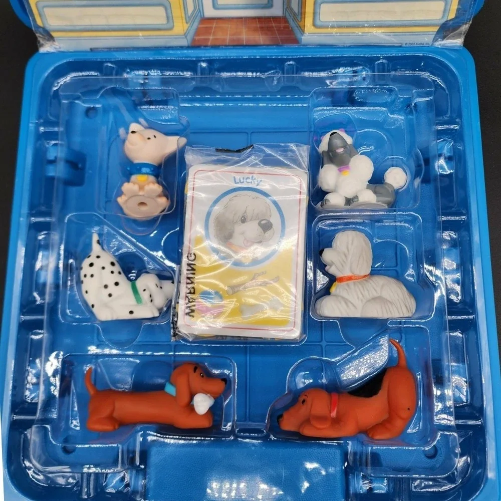 Fisher-Price Blue Adopt-A-Dog Vintage 2002 Puppy Figures Portable Pet Shop Toy